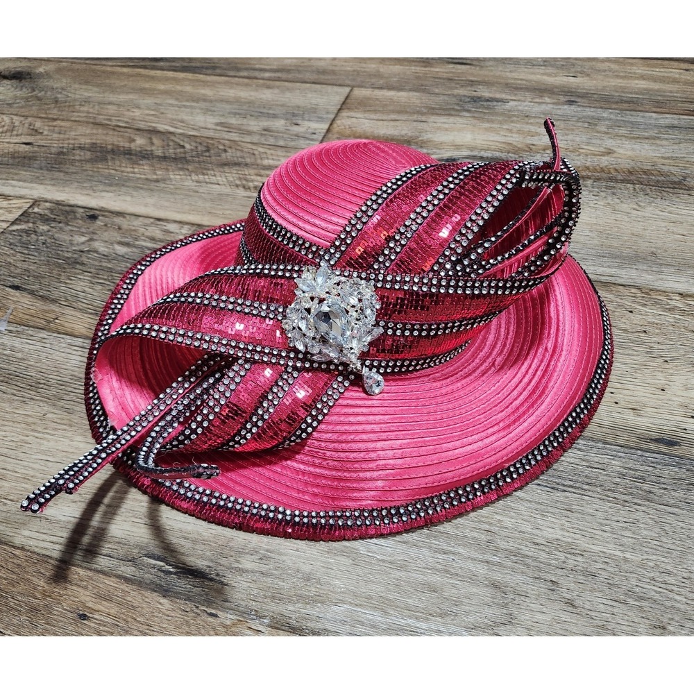 KY Derby Hat Church Easter Sunday Ribbon Bow Formal Wide Brim Whittall & Shon